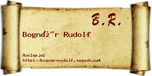 Bognár Rudolf névjegykártya