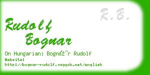 rudolf bognar business card